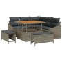 Conjunto de sofá de jardín con cojín con almohada 8 pcs Gris en Sofás de exterior | Comprar online en Foru.es