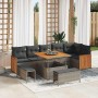 Conjunto de sofá de jardín 9 pcs Gris Gris oscuro en Sofás de exterior | Comprar online en Foru.es