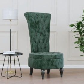 Sillón de respaldo alto con botones terciopelo verde oscuro de vidaXL, Sillas poltrona - Ref: Foro24-352466, Precio: 161,98 €...