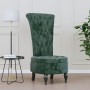 Sillón de respaldo alto con botones terciopelo verde oscuro de vidaXL, Sillas poltrona - Ref: Foro24-352466, Precio: 161,98 €...