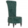 Sillón de respaldo alto con botones terciopelo verde oscuro de vidaXL, Sillas poltrona - Ref: Foro24-352466, Precio: 161,98 €...