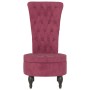 Sillón de respaldo alto con botones terciopelo rojo tinto de vidaXL, Sillas poltrona - Ref: Foro24-352467, Precio: 183,76 €, ...
