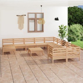Juego de muebles de jardín 12 piezas madera maciza de pino en Conjuntos de jardín | Comprar online en Foru.es