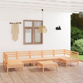 Juego de muebles de jardín 8 piezas madera maciza de pino en Conjuntos de jardín | Comprar online en Foru.es