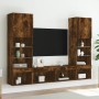 Muebles TV pared con LED 5 pzas madera ingeniería roble ahumado en Muebles TV | Comprar online en Foru.es