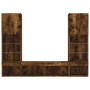 Muebles TV pared con LED 5 pzas madera ingeniería roble ahumado en Muebles TV | Comprar online en Foru.es