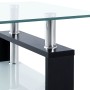Mesa de Café Negro 55 x 96 x 40.5 cm Melamina y Vidrio Templado en Mesas de centro | Comprar online en Foru.es