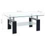 Mesa de Café Negro 55 x 96 x 40.5 cm Melamina y Vidrio Templado en Mesas de centro | Comprar online en Foru.es