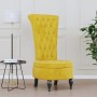 Sillón de respaldo alto con botones terciopelo amarillo de vidaXL, Sillas poltrona - Ref: Foro24-352469, Precio: 165,95 €, De...