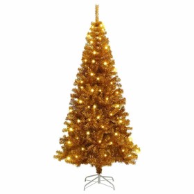 Árbol de Navidad con 300 LED con soporte Dorado 180 cm PET en Decoración Festiva y Estacional | Comprar online en Foru.es
