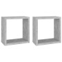 Estantes cubo de pared 2 unidades gris hormigón 30x15x30 cm en Estanterías | Comprar online en Foru.es