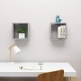 Estantes cubo de pared 2 unidades gris hormigón 30x15x30 cm en Estanterías | Comprar online en Foru.es