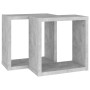 Estantes cubo de pared 2 unidades gris hormigón 30x15x30 cm en Estanterías | Comprar online en Foru.es