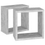 Estantes cubo de pared 2 unidades gris hormigón 30x15x30 cm en Estanterías | Comprar online en Foru.es
