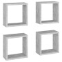 Estantes cubo de pared 4 unidades gris hormigón 30x15x30 cm en Estanterías | Comprar online en Foru.es