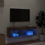 Mueble para TV con luces LED roble ahumado 100x30x30 cm en Muebles TV | Comprar online en Foru.es