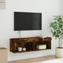 Mueble para TV con luces LED roble ahumado 100x30x30 cm en Muebles TV | Comprar online en Foru.es