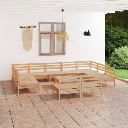 Juego de muebles de jardín 12 piezas madera maciza de pino en Conjuntos de jardín | Comprar online en Foru.es