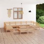 Juego de muebles de jardín 12 piezas madera maciza de pino en Conjuntos de jardín | Comprar online en Foru.es