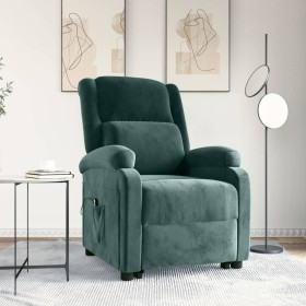 Sillón elevable de terciopelo verde oscuro en Sillones | Comprar online en Foru.es