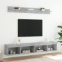 Muebles TV pared con LED 5 pzas madera ingeniería gris hormigón en Muebles TV | Comprar online en Foru.es