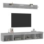 Muebles TV pared con LED 5 pzas madera ingeniería gris hormigón en Muebles TV | Comprar online en Foru.es