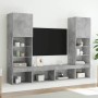 Muebles TV pared con LED 5 pzas madera ingeniería gris hormigón en Muebles TV | Comprar online en Foru.es