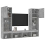 Muebles TV pared con LED 5 pzas madera ingeniería gris hormigón en Muebles TV | Comprar online en Foru.es