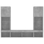Muebles TV pared con LED 5 pzas madera ingeniería gris hormigón en Muebles TV | Comprar online en Foru.es