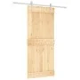 Puerta corredera con herrajes madera maciza de pino 90x210 cm by vidaXL, Doors - Ref: Foro24-3203011, Price: 183,39 €, Discou...