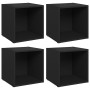 Muebles para TV 4 uds madera contrachapada negro 37x35x37 cm en Muebles TV | Comprar online en Foru.es