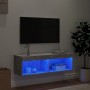 Mueble para TV con luces LED gris hormigón 100x30x30 cm en Muebles TV | Comprar online en Foru.es