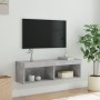 Mueble para TV con luces LED gris hormigón 100x30x30 cm en Muebles TV | Comprar online en Foru.es