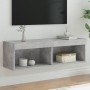 Mueble para TV con luces LED gris hormigón 100x30x30 cm en Muebles TV | Comprar online en Foru.es