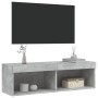 Mueble para TV con luces LED gris hormigón 100x30x30 cm en Muebles TV | Comprar online en Foru.es