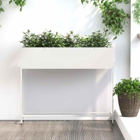 Jardinera Elevada Blanco 100 x 26 x 82 cm Acero en Macetas y jardineras | Comprar online en Foru.es