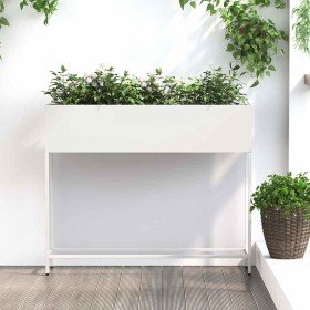 Jardinera Elevada Blanco 100 x 26 x 82 cm Acero en Macetas y jardineras | Comprar online en Foru.es