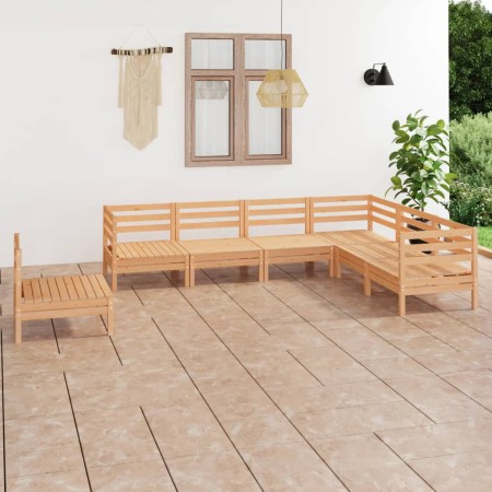 Juego de muebles de jardín 7 piezas madera maciza de pino en Conjuntos de jardín | Comprar online en Foru.es