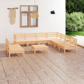 Juego de muebles de jardín 10 piezas madera maciza de pino en Conjuntos de jardín | Comprar online en Foru.es