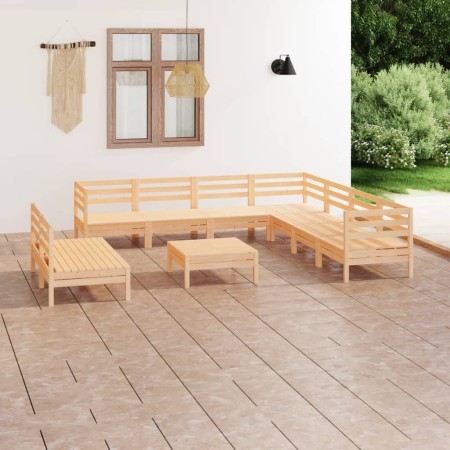 Juego de muebles de jardín 10 piezas madera maciza de pino en Conjuntos de jardín | Comprar online en Foru.es