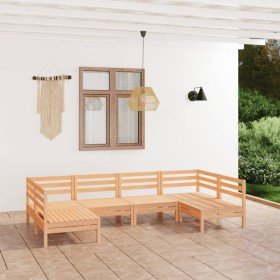 Juego de muebles de jardín 6 piezas madera maciza de pino en Conjuntos de jardín | Comprar online en Foru.es