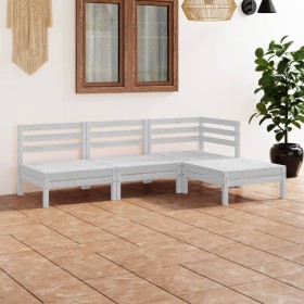 Juego de muebles de jardín 4 piezas madera maciza pino blanco en Conjuntos de jardín | Comprar online en Foru.es