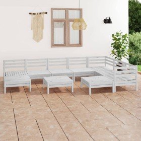 Juego de muebles de jardín 10 piezas madera maciza pino blanco en Conjuntos de jardín | Comprar online en Foru.es
