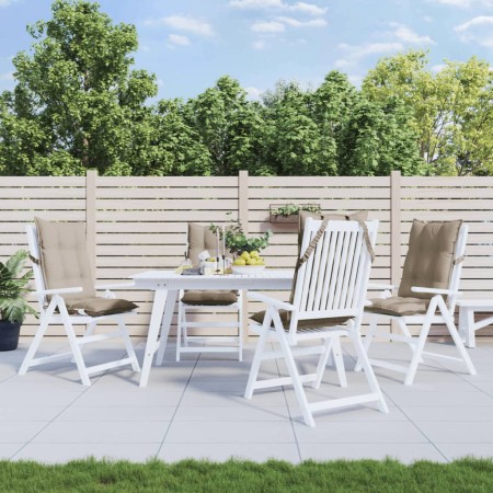 Cojines de silla con respaldo alto 4 uds tela Oxford gris taupe en Decoración | Comprar online en Foru.es