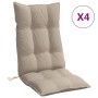 Cojines de silla con respaldo alto 4 uds tela Oxford gris taupe en Decoración | Comprar online en Foru.es