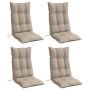 Cojines de silla con respaldo alto 4 uds tela Oxford gris taupe en Decoración | Comprar online en Foru.es