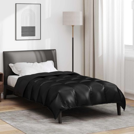 Edredón de Invierno Negro 200 x 155 cm Satén y Microfibra en Ropa de cama | Comprar online en Foru.es