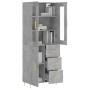 Aparador alto madera contrachapada gris hormigón 69,5x34x180 cm de vidaXL, Aparadores - Ref: Foro24-3198653, Precio: 172,18 €...