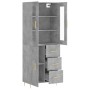 Aparador alto madera contrachapada gris hormigón 69,5x34x180 cm de vidaXL, Aparadores - Ref: Foro24-3198653, Precio: 172,18 €...
