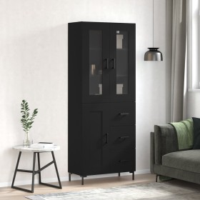 Aparador alto madera contrachapada negro 69,5x34x180 cm de vidaXL, Aparadores - Ref: Foro24-3198658, Precio: 195,00 €, Descue...